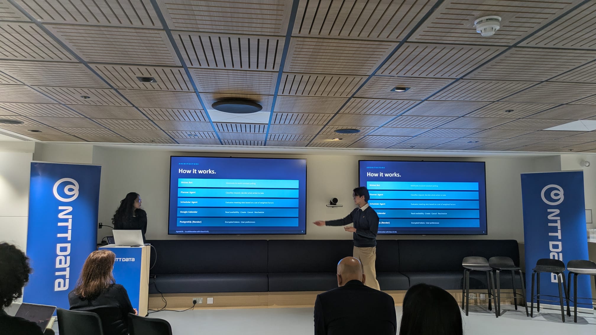 Team presenting at NTT Data